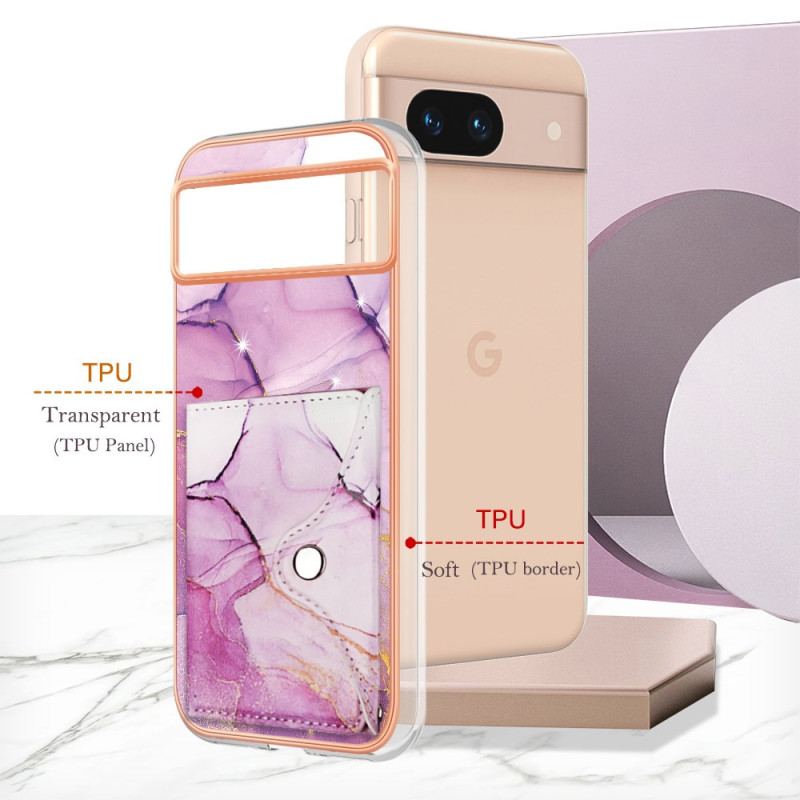 Coque Google Pixel 8A Effet Marbre avec Porte-cartes