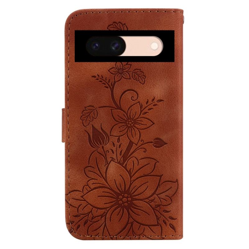 Housse Google Pixel 8A Fleurs à Lanière