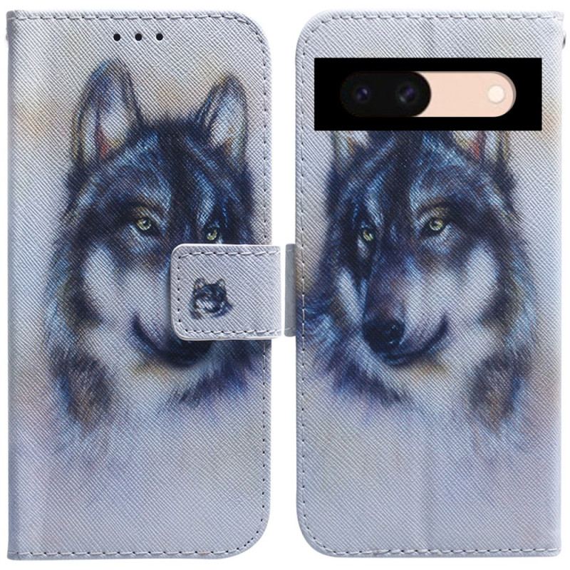 Housse Google Pixel 8A Loup Aquarelle