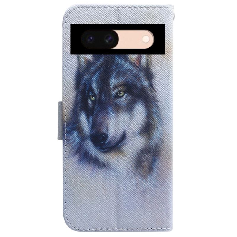 Housse Google Pixel 8A Loup Aquarelle