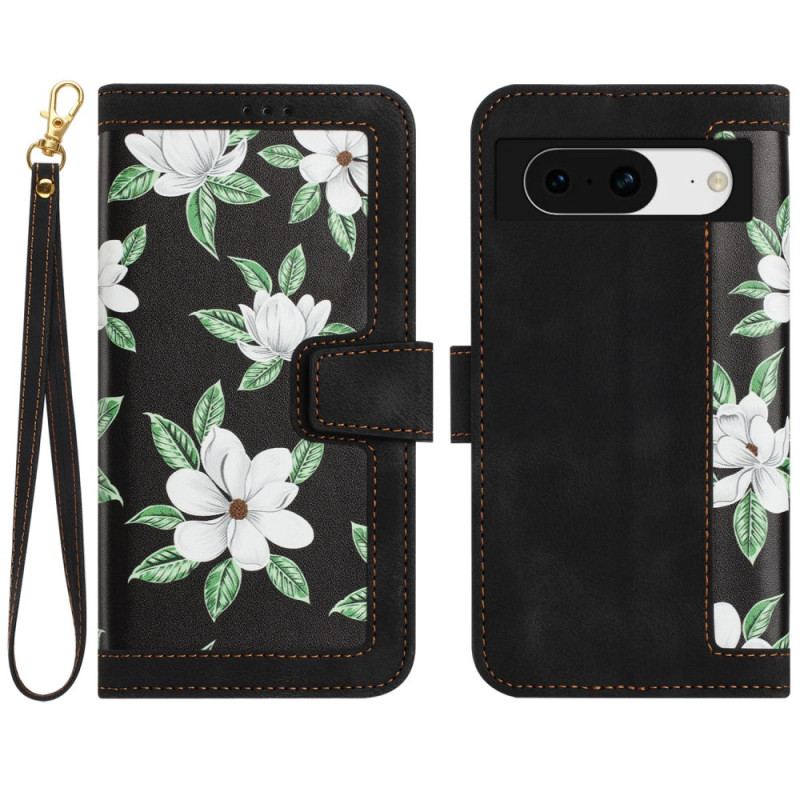 Housse Google Pixel 8A Motif Floral à Lanière