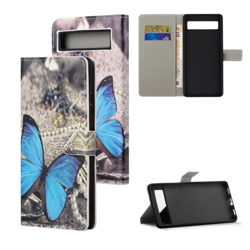 Housse Google Pixel 8A Papillon Bleu