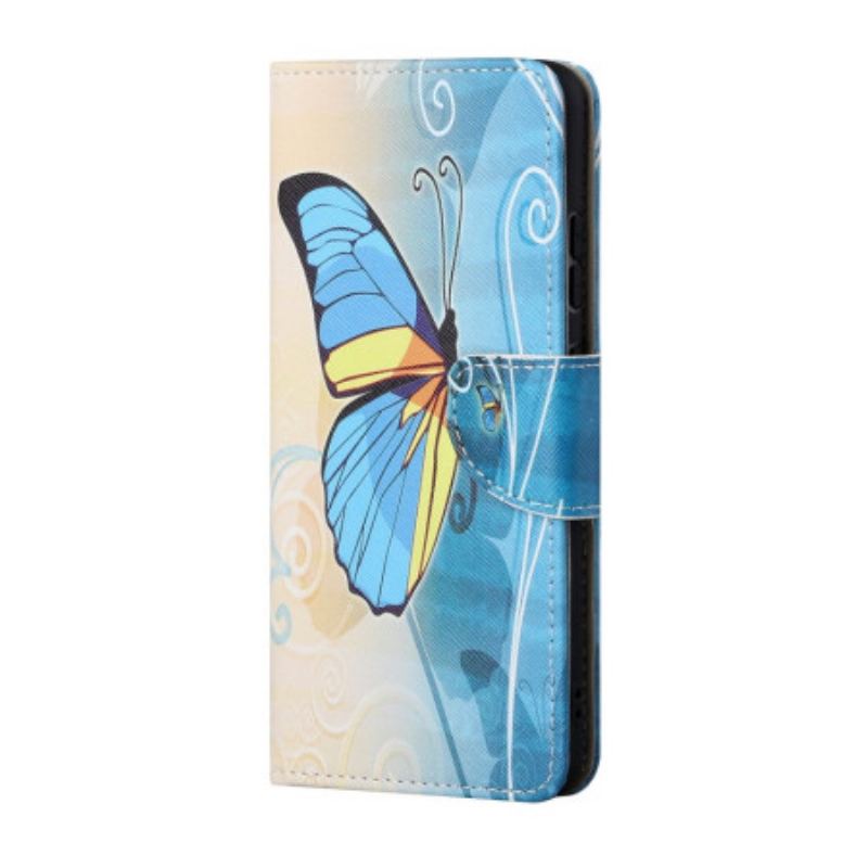 Housse Google Pixel 8A Papillon Jaune et Bleu