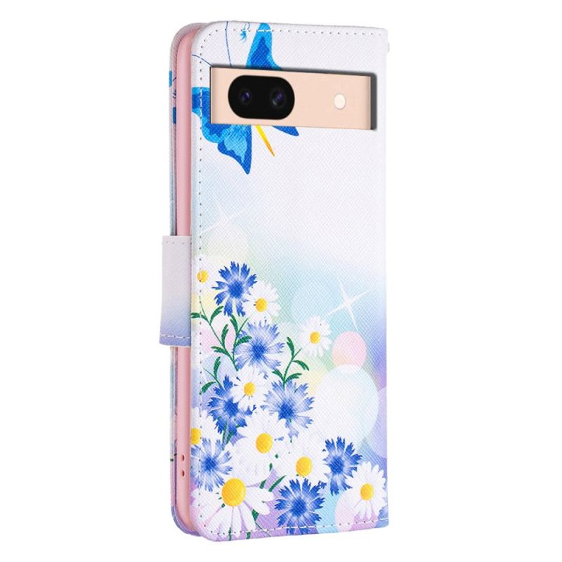 Housse Google Pixel 8A Papillons et Fleurs Aquarelle