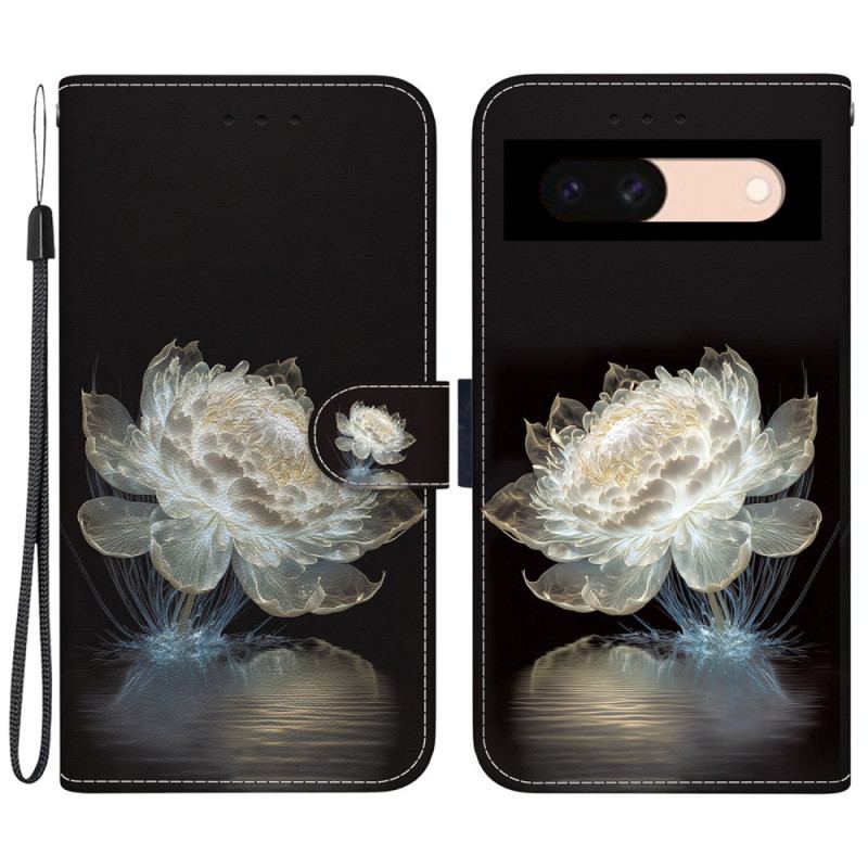 Housse Google Pixel 8A Pivoine Cristal à Lanière