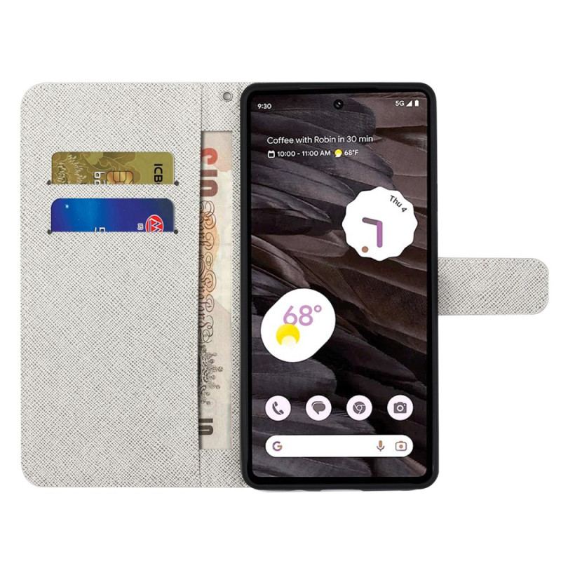 Housse Google Pixel 8A Plume à Lanière