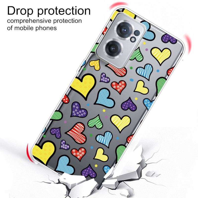 Coque OnePlus Nord CE 2 5G Cœurs Multicolores