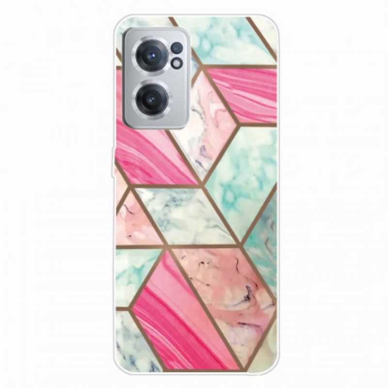 Coque OnePlus Nord CE 2 5G Marbre Rose et Vert