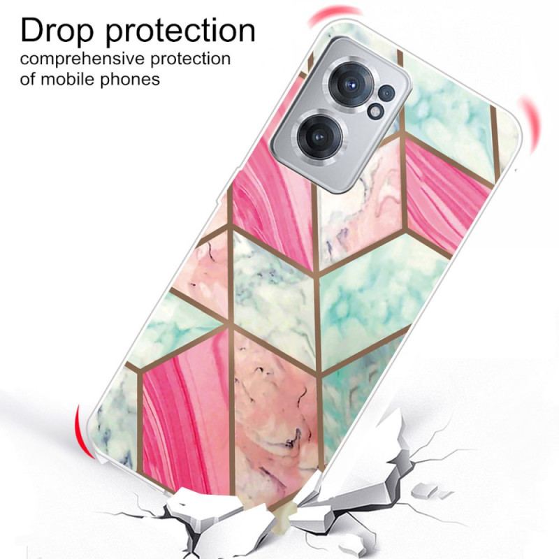 Coque OnePlus Nord CE 2 5G Marbre Rose et Vert