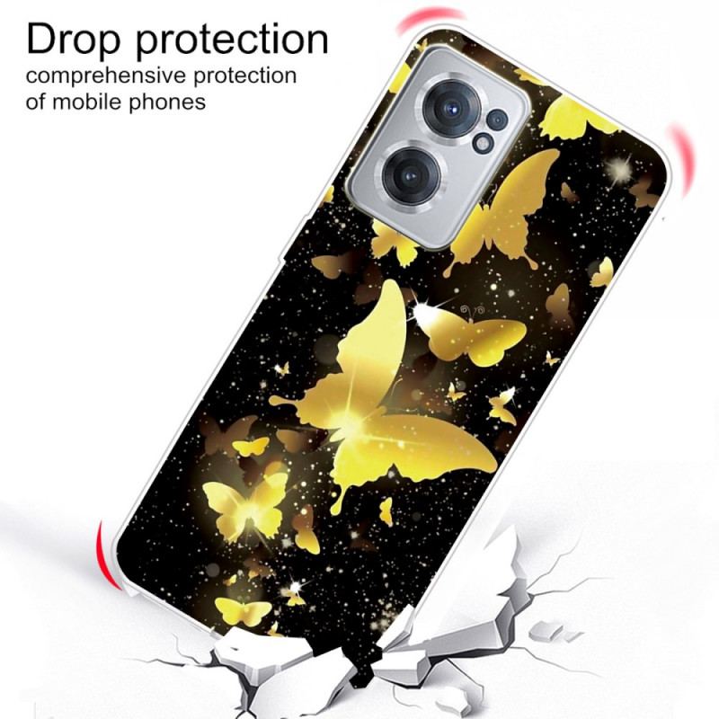 Coque OnePlus Nord CE 2 5G Papillon Dorés