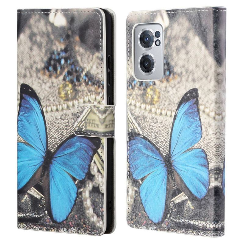 Housse OnePlus Nord CE 2 5G Papillon sur Tissu