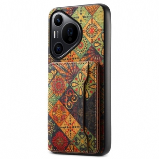 Coque Huawei Pura 70 Pro Porte-Cartes Motif Floral