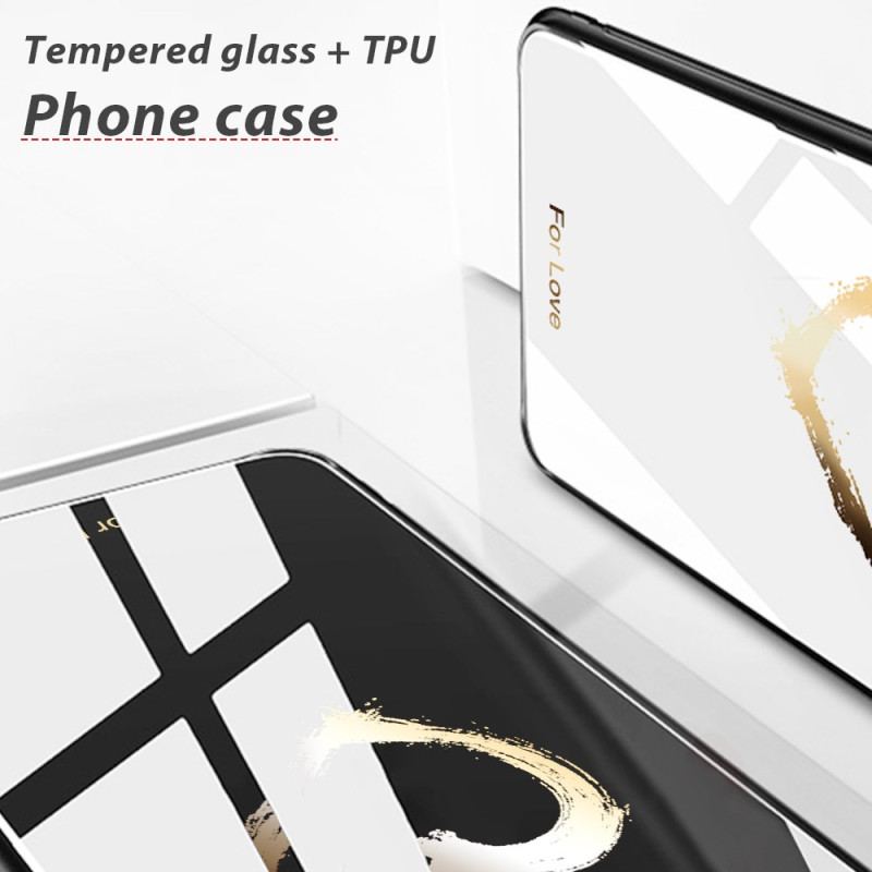 Coque Huawei Pura 70 Pro Verre Trempé Coeur Doré sur Fond Noir