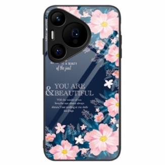 Coque Huawei Pura 70 Pro Verre Trempé Fleurs Roses