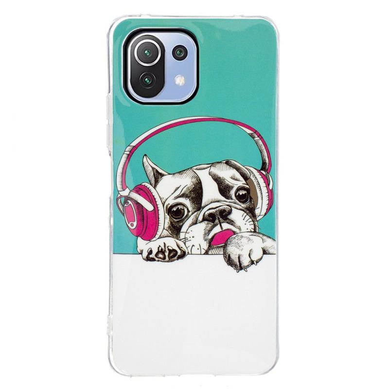 Coque Xiaomi 11 Lite 5G NE/Mi 11 Lite 4G/5G Chien Fluorescente