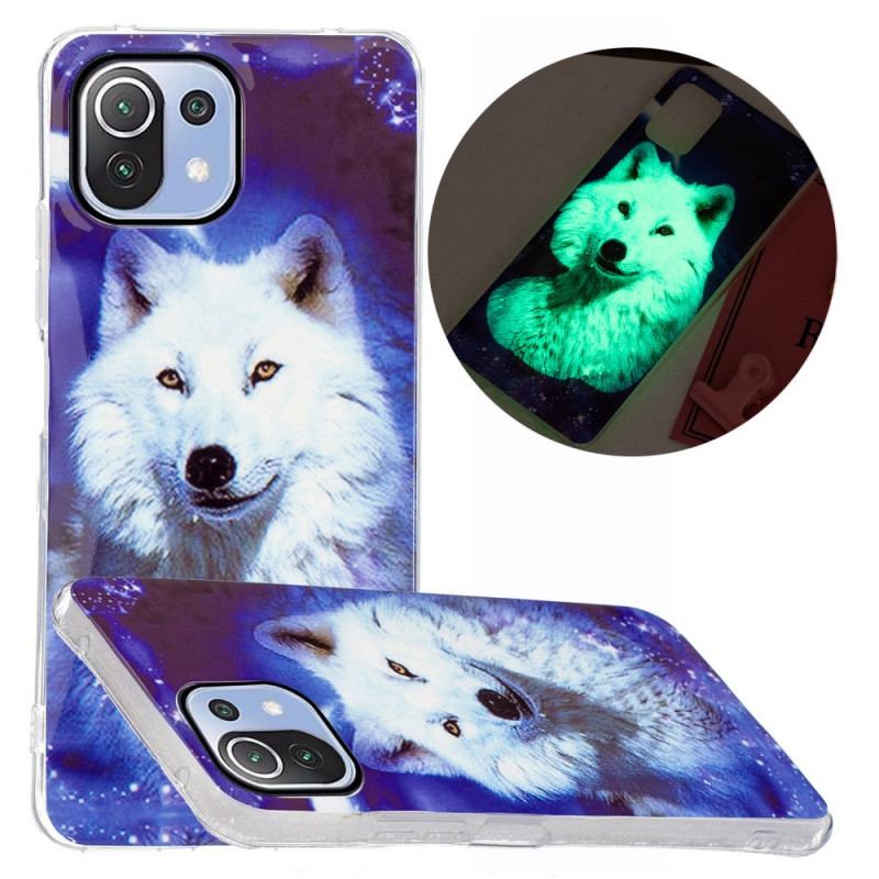 Coque Xiaomi 11 Lite 5G NE/Mi 11 Lite 4G/5G Chien Sauvage Fluorescente