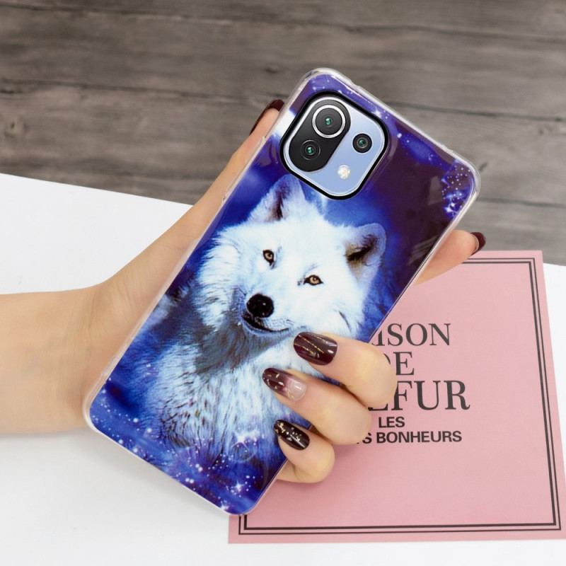 Coque Xiaomi 11 Lite 5G NE/Mi 11 Lite 4G/5G Chien Sauvage Fluorescente