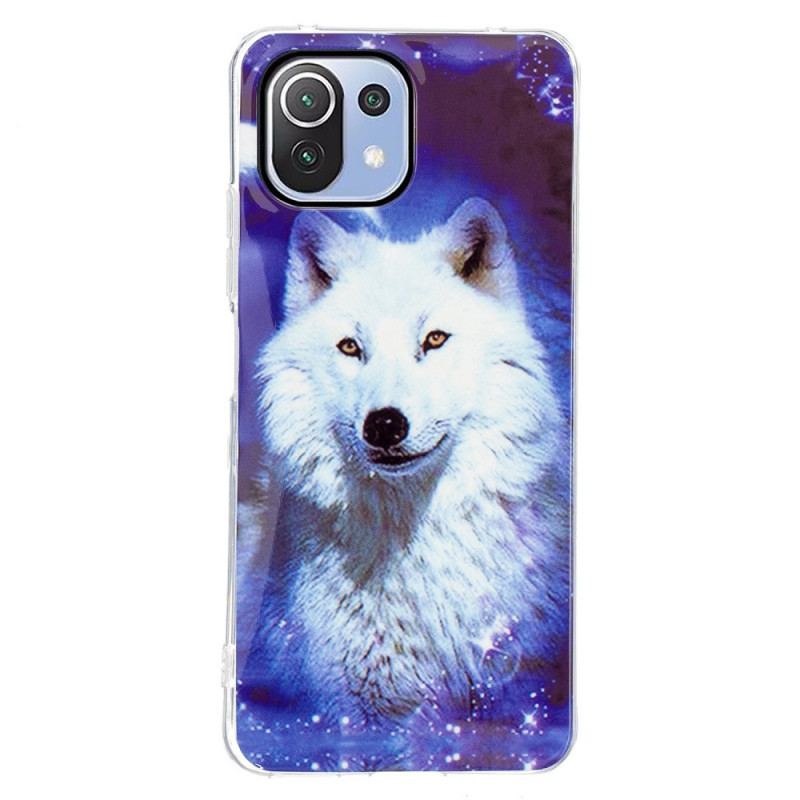 Coque Xiaomi 11 Lite 5G NE/Mi 11 Lite 4G/5G Chien Sauvage Fluorescente