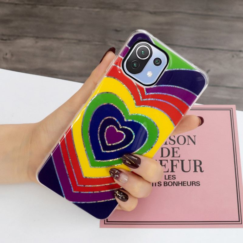 Coque Xiaomi 11 Lite 5G NE/Mi 11 Lite 4G/5G Coeur Psychédélique