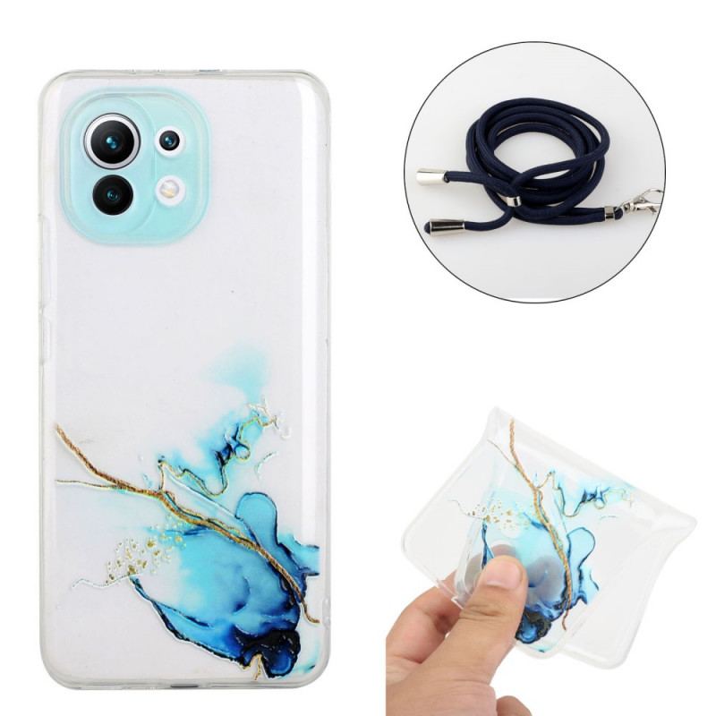 Coque Xiaomi 11 Lite 5G NE/Mi 11 Lite 4G/5G à Cordon Marbre