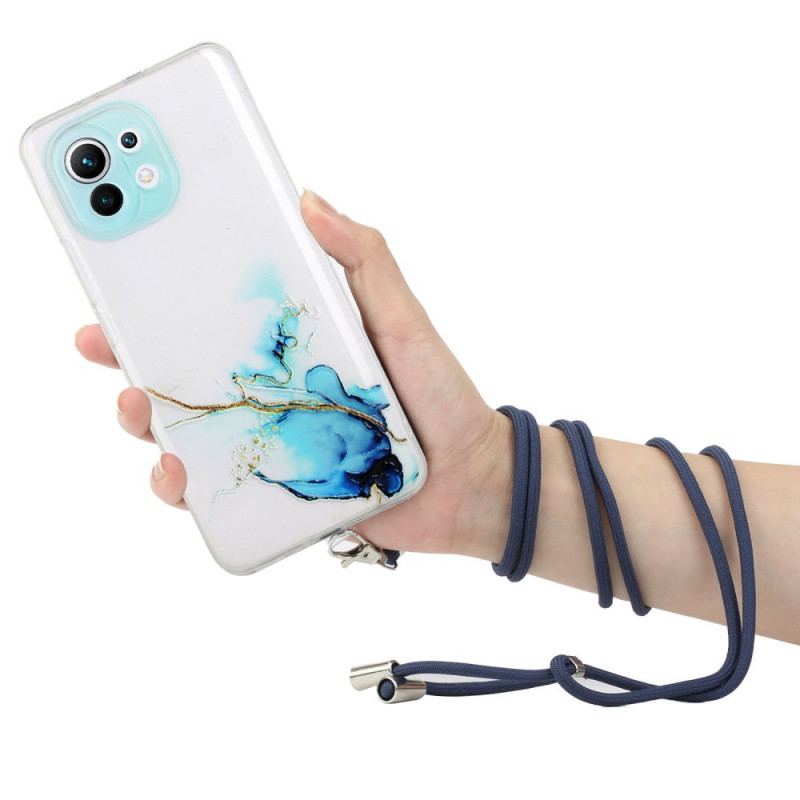 Coque Xiaomi 11 Lite 5G NE/Mi 11 Lite 4G/5G à Cordon Marbre