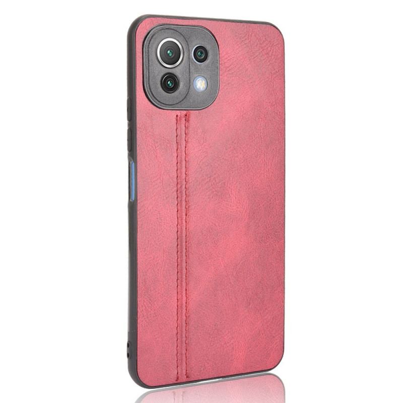 Coque Xiaomi 11 Lite 5G NE/Mi 11 Lite 4G/5G Effet Cuir Couture