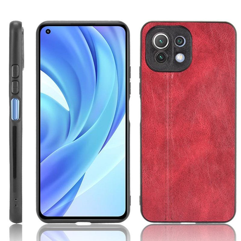 Coque Xiaomi 11 Lite 5G NE/Mi 11 Lite 4G/5G Effet Cuir Couture