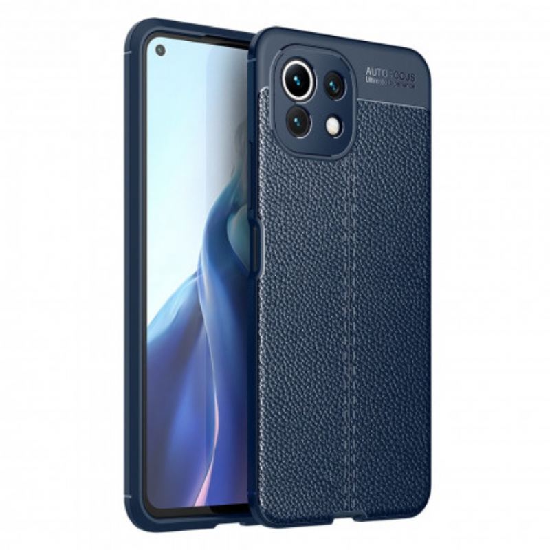 Coque Xiaomi 11 Lite 5G NE/Mi 11 Lite 4G/5G Effet Cuir Litchi Double line