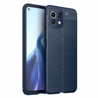 Coque Xiaomi 11 Lite 5G NE/Mi 11 Lite 4G/5G Effet Cuir Litchi Double line