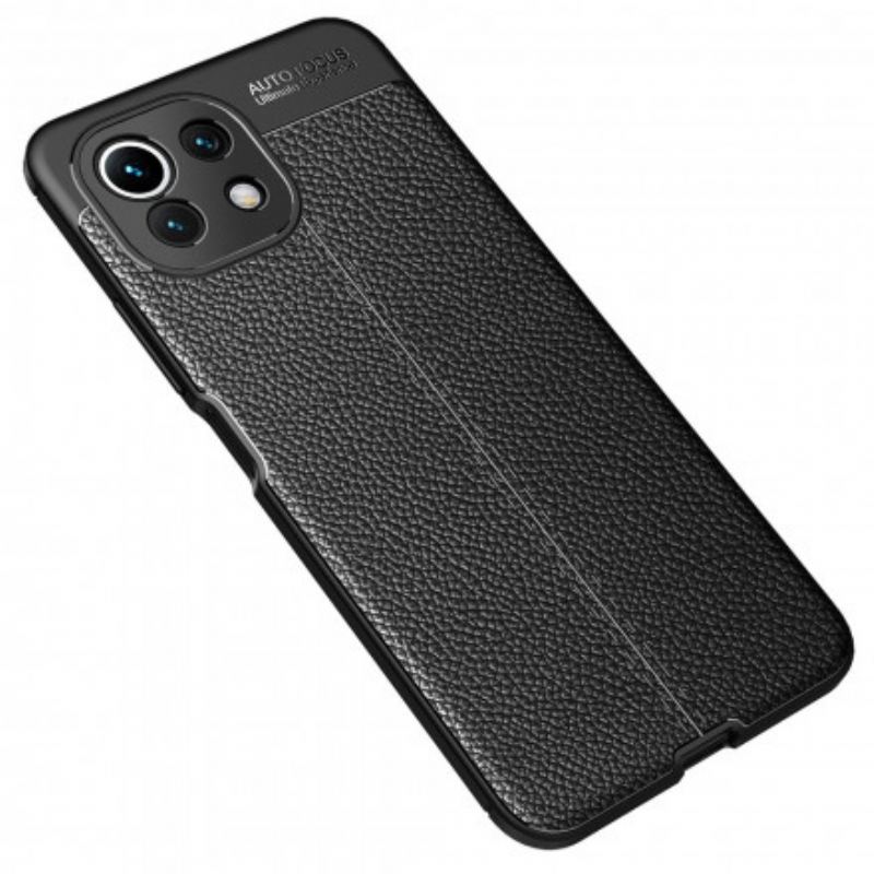 Coque Xiaomi 11 Lite 5G NE/Mi 11 Lite 4G/5G Effet Cuir Litchi Double line