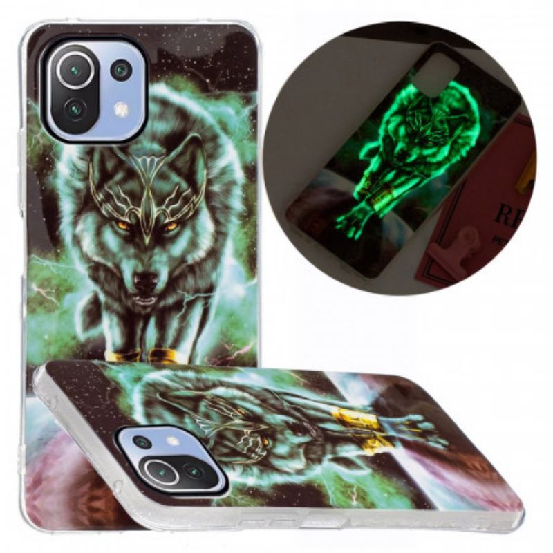 Coque Xiaomi 11 Lite 5G NE/Mi 11 Lite 4G/5G Loup Fluorescente