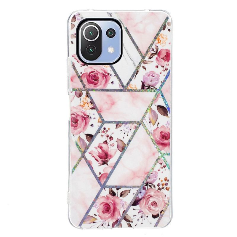 Coque Xiaomi 11 Lite 5G NE/Mi 11 Lite 4G/5G Marbrée Fleurs