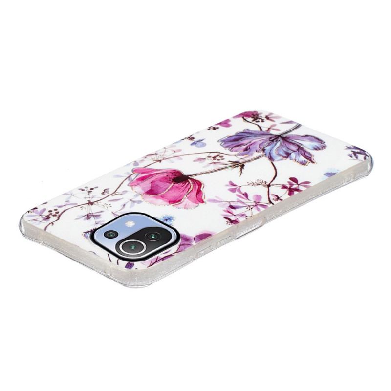 Coque Xiaomi 11 Lite 5G NE/Mi 11 Lite 4G/5G Marbrée Fleurs