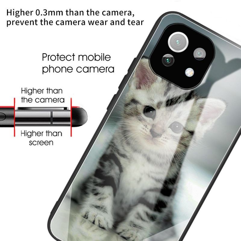 Coque Xiaomi 11 Lite 5G NE/Mi 11 Lite 4G/5G Verre Trempé Chaton