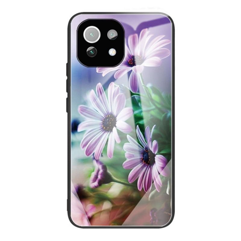 Coque Xiaomi 11 Lite 5G NE/Mi 11 Lite 4G/5G Verre Trempé Fleurs