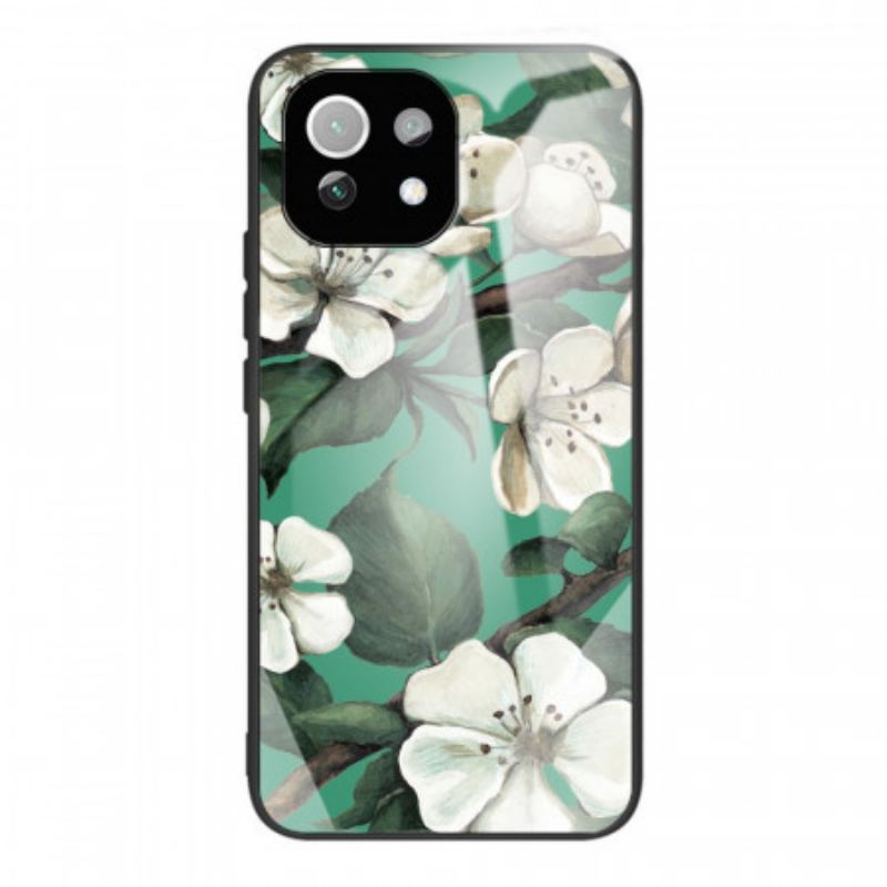 Coque Xiaomi 11 Lite 5G NE/Mi 11 Lite 4G/5G Verre Trempé Fleurs