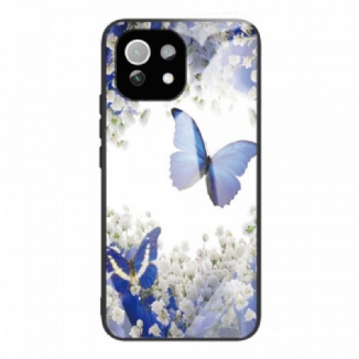 Coque Xiaomi 11 Lite 5G NE/Mi 11 Lite 4G/5G Verre Trempé Papillons Bleus