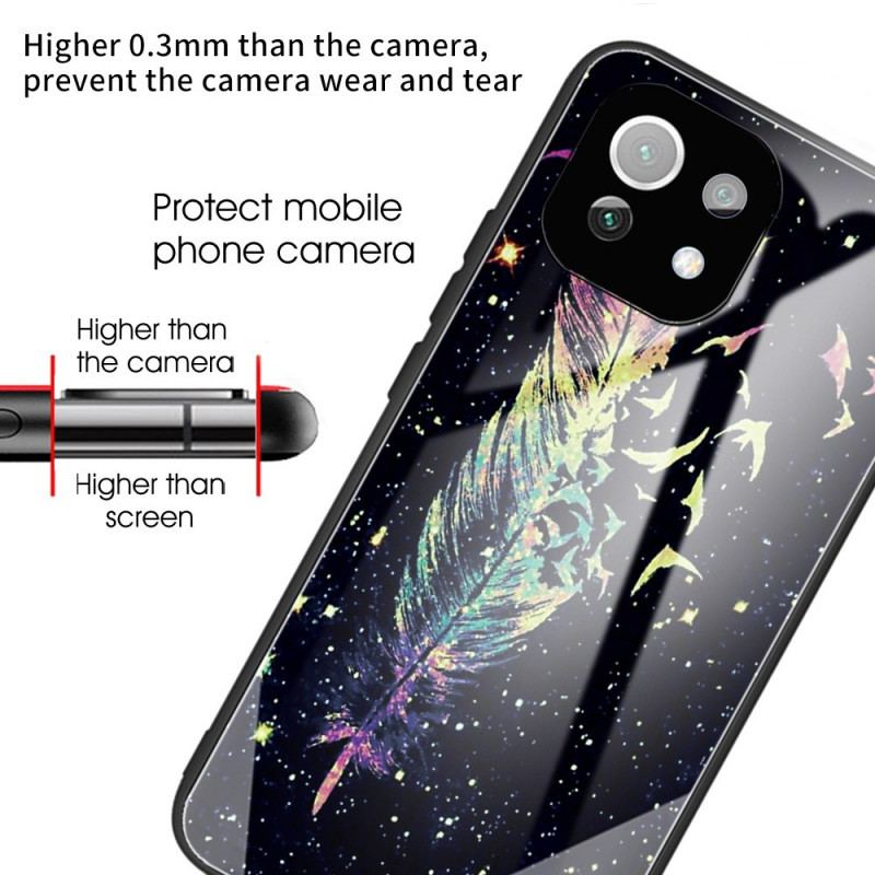 Coque Xiaomi 11 Lite 5G NE/Mi 11 Lite 4G/5G Verre Trempé Plume