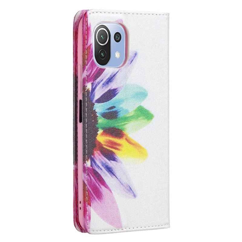 Flip Cover Xiaomi 11 Lite 5G NE/Mi 11 Lite 4G/5G Fleur Aquarelle