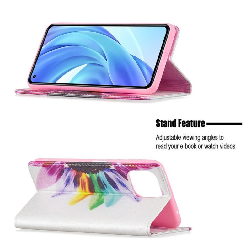 Flip Cover Xiaomi 11 Lite 5G NE/Mi 11 Lite 4G/5G Fleur Aquarelle