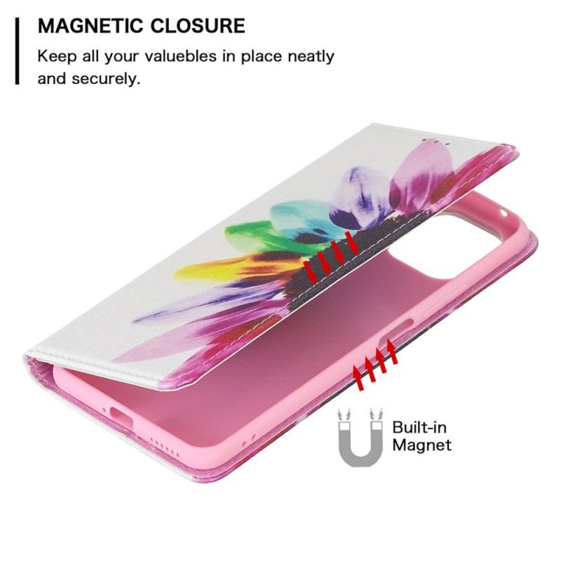 Flip Cover Xiaomi 11 Lite 5G NE/Mi 11 Lite 4G/5G Fleur Aquarelle