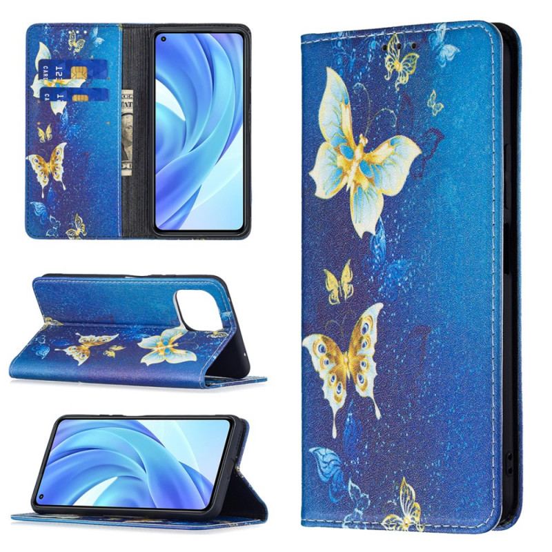 Flip Cover Xiaomi 11 Lite 5G NE/Mi 11 Lite 4G/5G Papillons