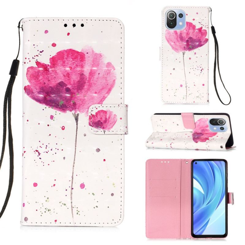 Housse Xiaomi 11 Lite 5G NE/Mi 11 Lite 4G/5G Coquelicot Aquarelle