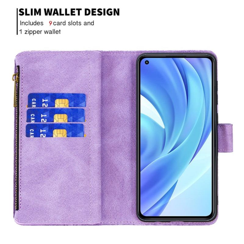 Housse Xiaomi 11 Lite 5G NE/Mi 11 Lite 4G/5G Papillon Baroque Poche Zippée