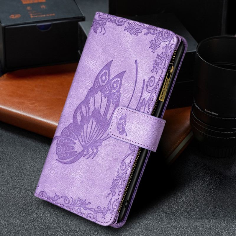 Housse Xiaomi 11 Lite 5G NE/Mi 11 Lite 4G/5G Papillon Baroque Poche Zippée