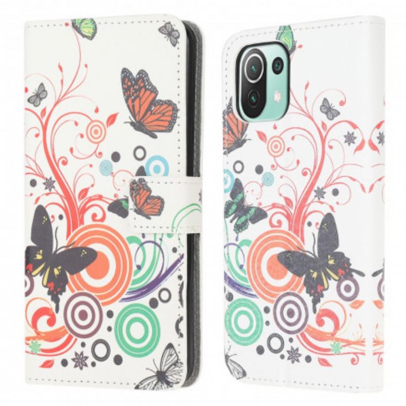 Housse Xiaomi 11 Lite 5G NE/Mi 11 Lite 4G/5G Papillons et Fleurs