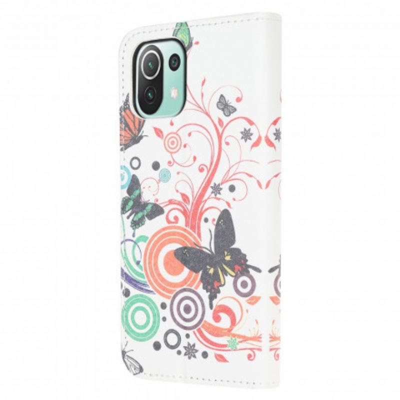 Housse Xiaomi 11 Lite 5G NE/Mi 11 Lite 4G/5G Papillons et Fleurs