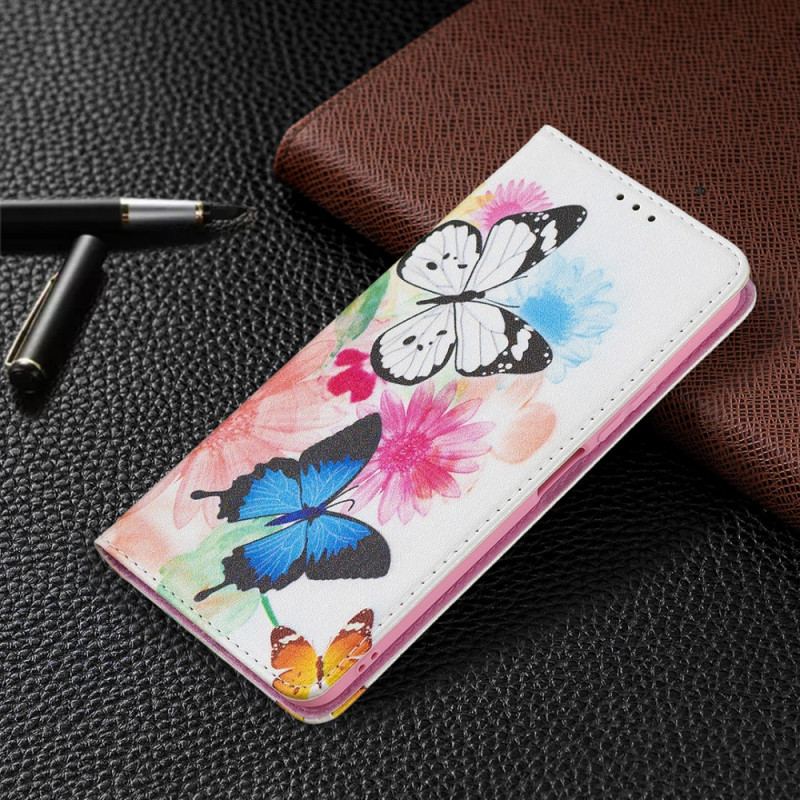 Housse Xiaomi 11 Lite 5G NE/Mi 11 Lite 4G/5G Papillons et Fleurs Peints