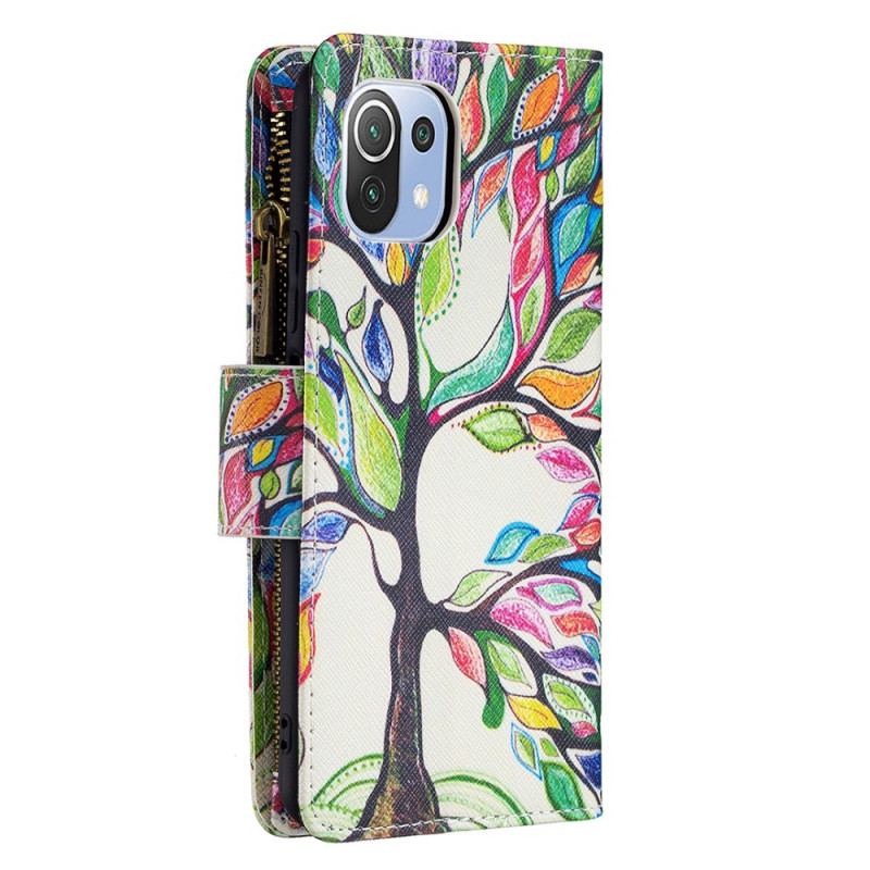 Housse Xiaomi 11 Lite 5G NE/Mi 11 Lite 4G/5G Poche Zippée Arbre