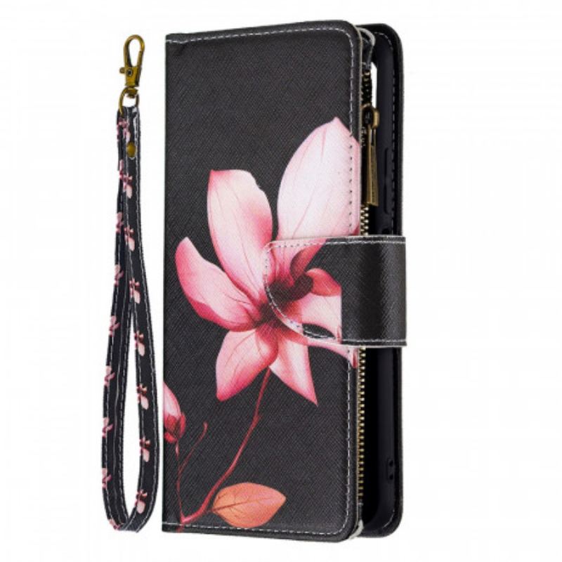 Housse Xiaomi 11 Lite 5G NE/Mi 11 Lite 4G/5G Poche Zippée Fleur Rose